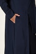 Longbluse, Zierschlitze, A-Linie, Hemdkragen, Langarm