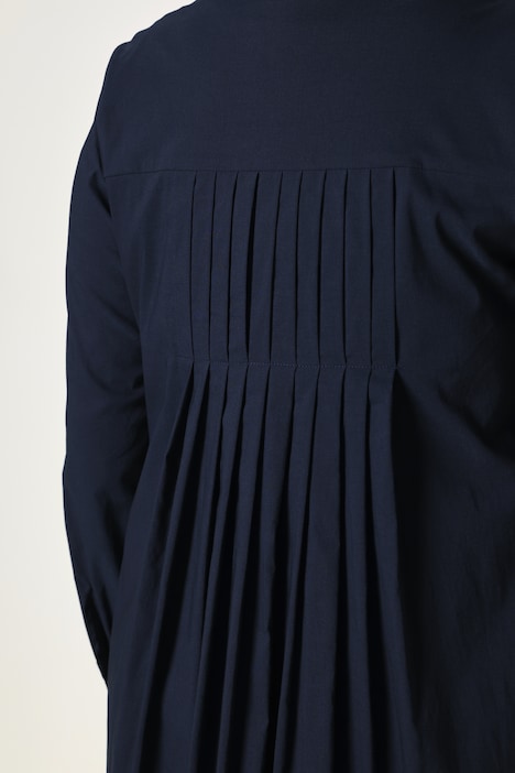 Longbluse, Zierschlitze, A-Linie, Hemdkragen, Langarm