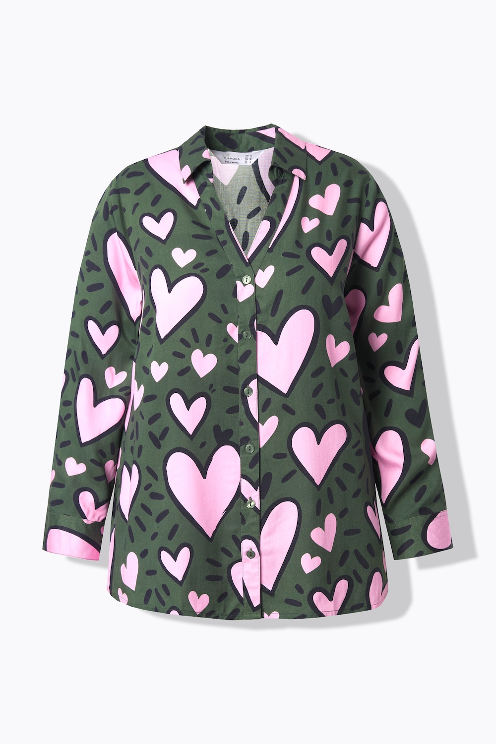 Stora storlekar Blus, Dam, grön, storlek: 44, Viskos, Mia Moda