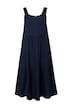 šaty s širokými ramínky, lněná směs, áčkový střih, nastavitelná ramínka