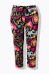 Joggingbroek, loose fit, crinkle sweatstof, smileys