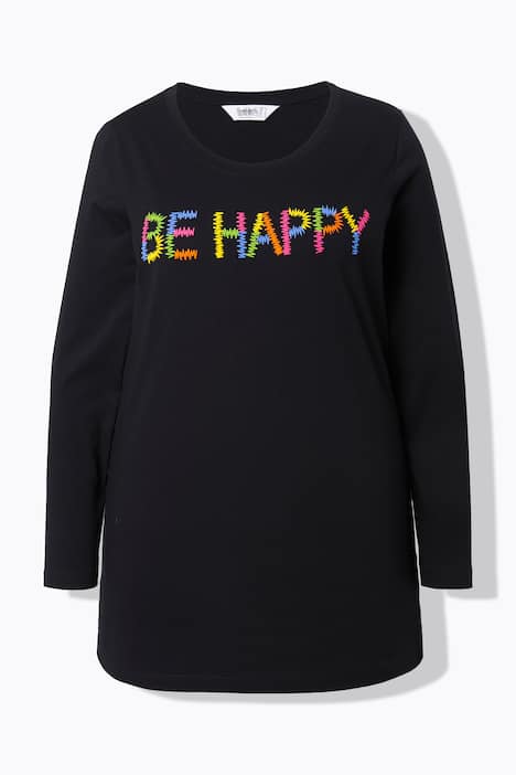 T-Shirt, bequeme Passform, BE HAPPY