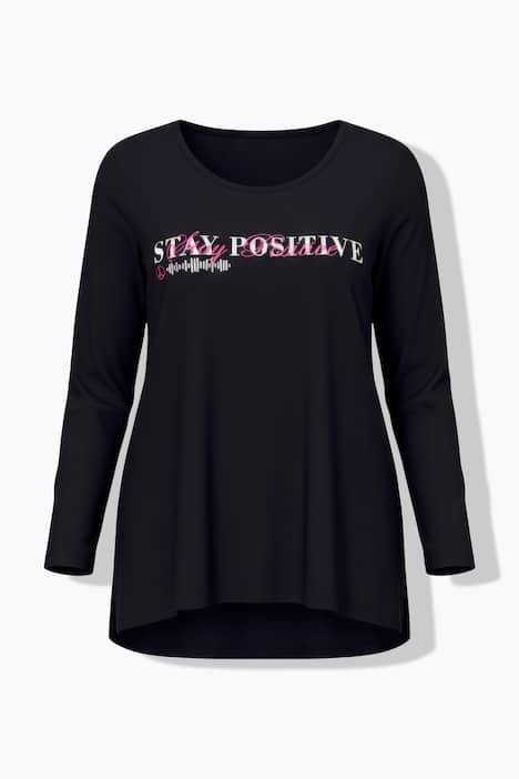 T-Shirt, A-Linie, Schriftzug, Langarm