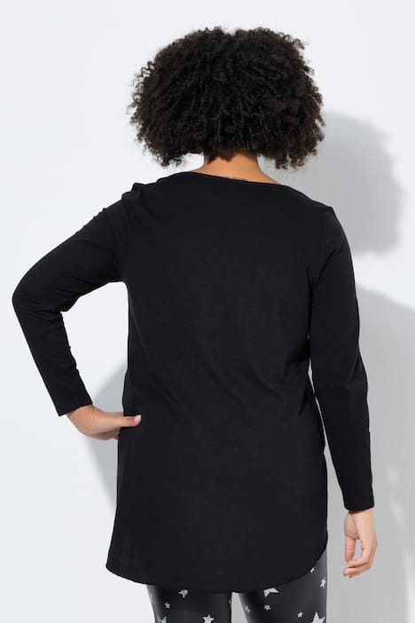 T-Shirt, A-Linie, Schriftzug, Langarm