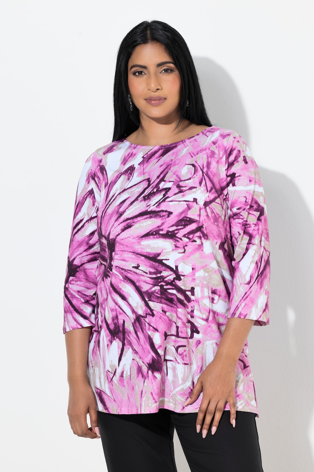 Große Größen Pima Cotton Shirt, Damen, lila, Größe: 46/48, Baumwolle, Ulla Popken