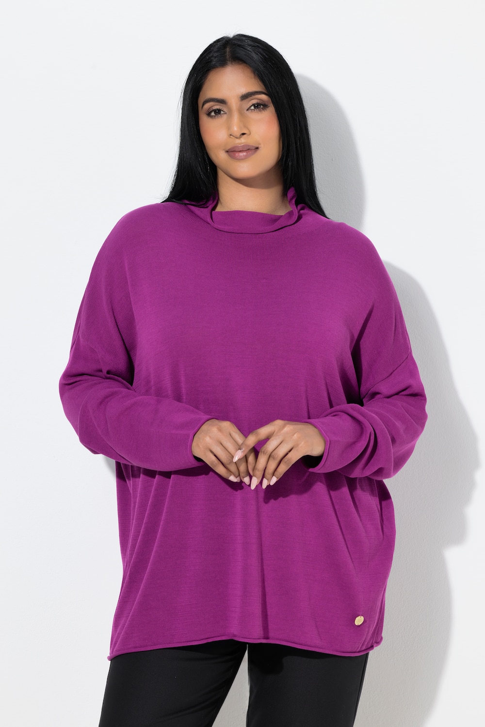 Große Größen Pullover, Damen, lila, Größe: 42/44, Baumwolle/Viskose, Ulla Popken