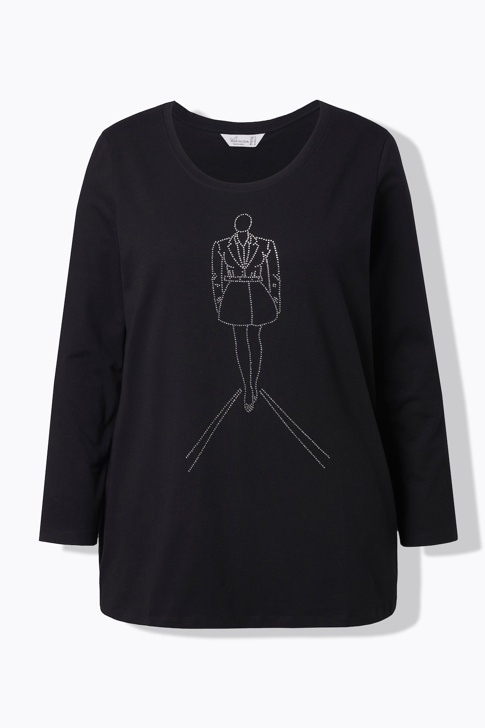 Stora storlekar T-shirt, Dam, svart, storlek: 58, Bomull, Mia Moda