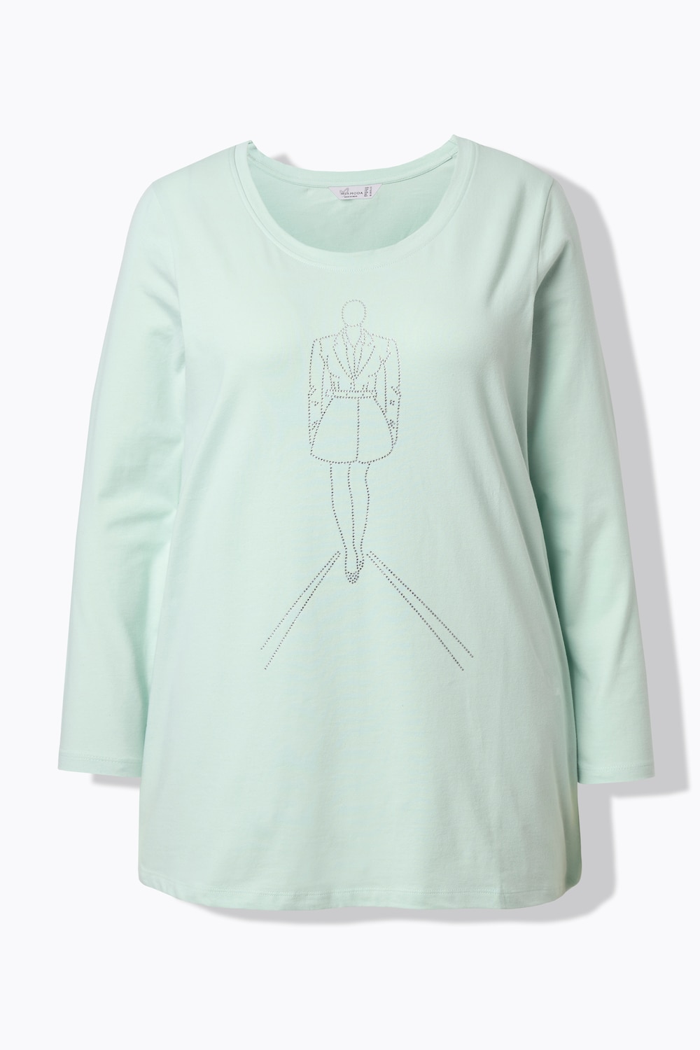 Stora storlekar T-shirt, Dam, turkos, storlek: 56, Bomull, Mia Moda