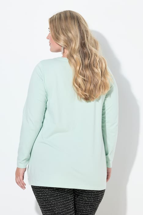 T-shirt, A-lijn, modelmotief van glittersteentjes