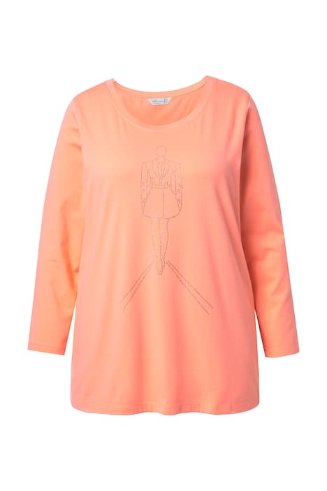 Tričko, A střih, motiv modelky z třpytivých kamínků