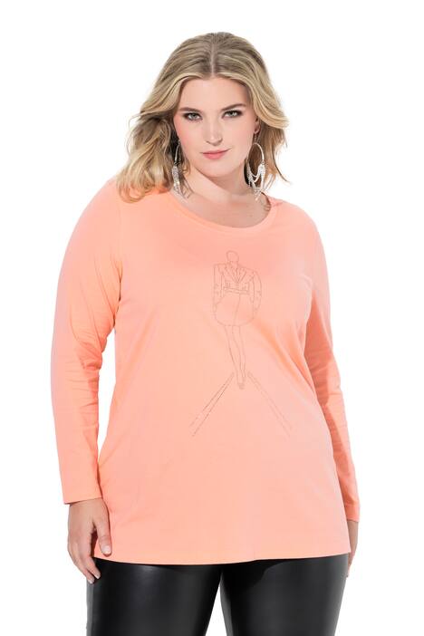 Tričko, A střih, motiv modelky z třpytivých kamínků