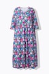 Jersey maxi-jurk, bloemen, A-lijn, V-hals, 3/4-mouw