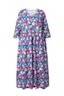 Žerzejové maxi šaty, květinový vzor, A-linie, V výstřih, 3/4 rukávy