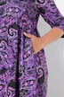 Maxikleid, Paisley, A-Linie, Rundhals, 3/4-Arm, Taschen