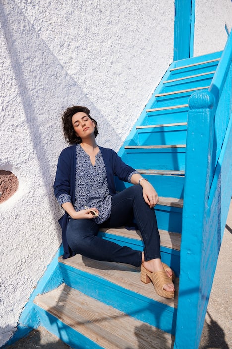 Strickjacke, Knopfverschluss, V-Ausschnitt, Langarm