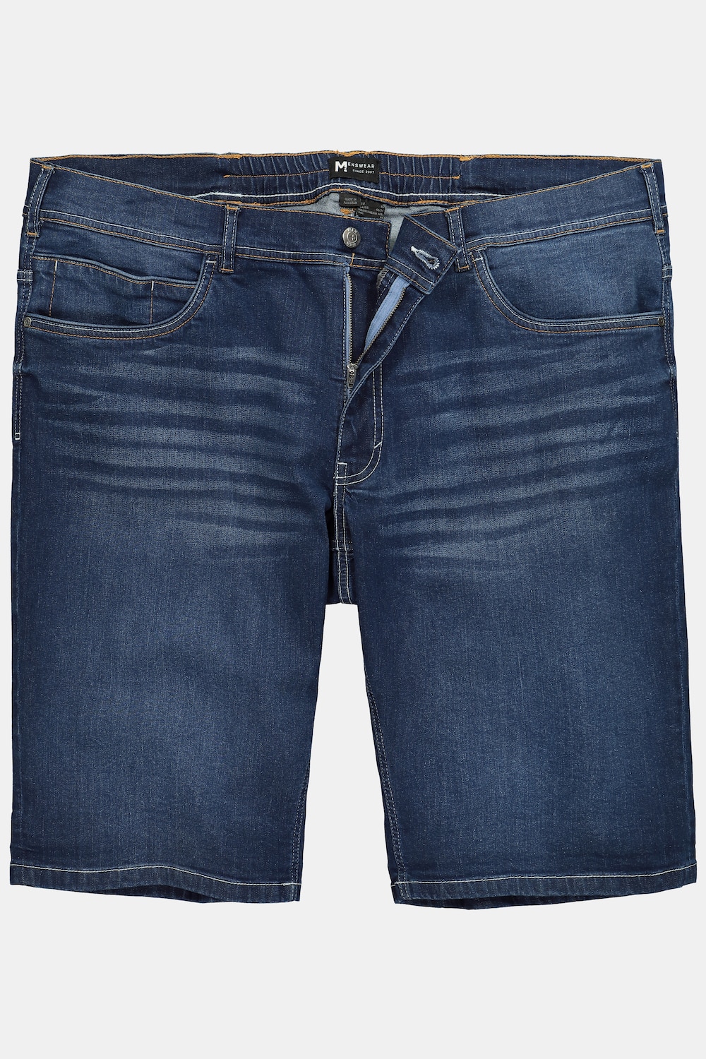 Jeansbermuda FLEXLASTIC®, Denim, Mavevenlig pasform, Straight Fit, op til 72