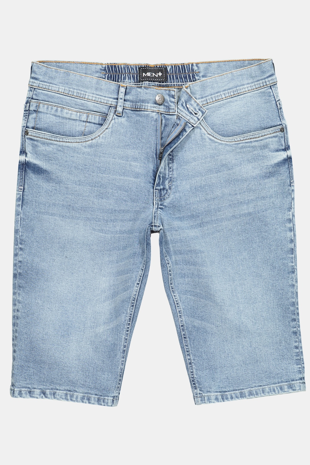 Jeansbermuda FLEXLASTIC®, Denim, Mavevenlig pasform, Straight Fit, op til 72