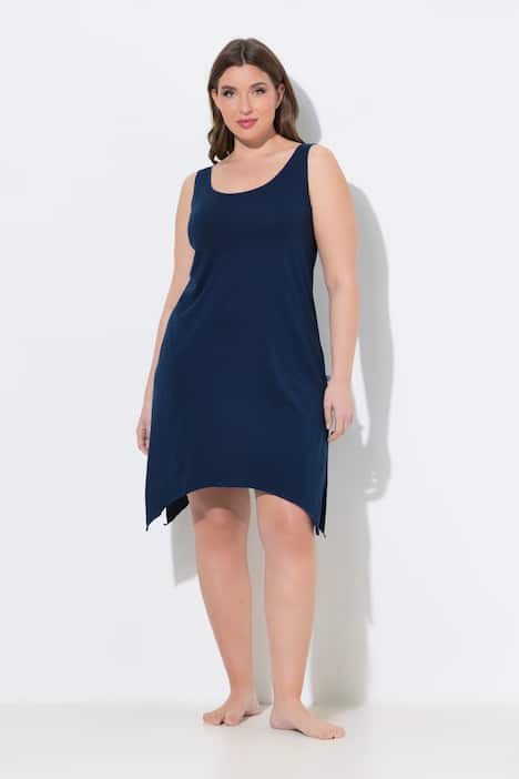 Nachthemd, ronde hals, puntzoom, mouwloos