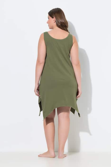 Nachthemd, ronde hals, puntzoom, mouwloos