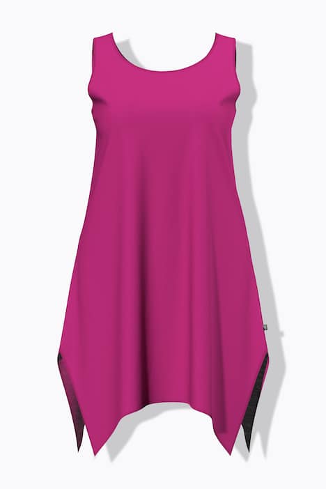 Nachthemd, ronde hals, puntzoom, mouwloos