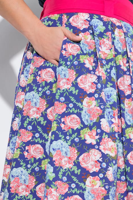 Faltenrock, Landhausdruck, A-Linie, Komfortbund