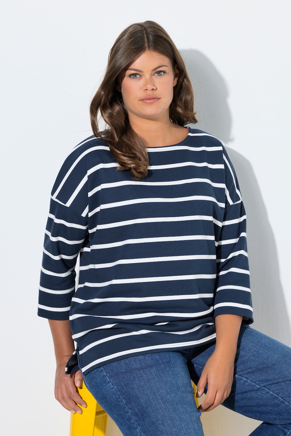 Sweatshirt, Ringel, 3/4 Arm, OEKO-TEX