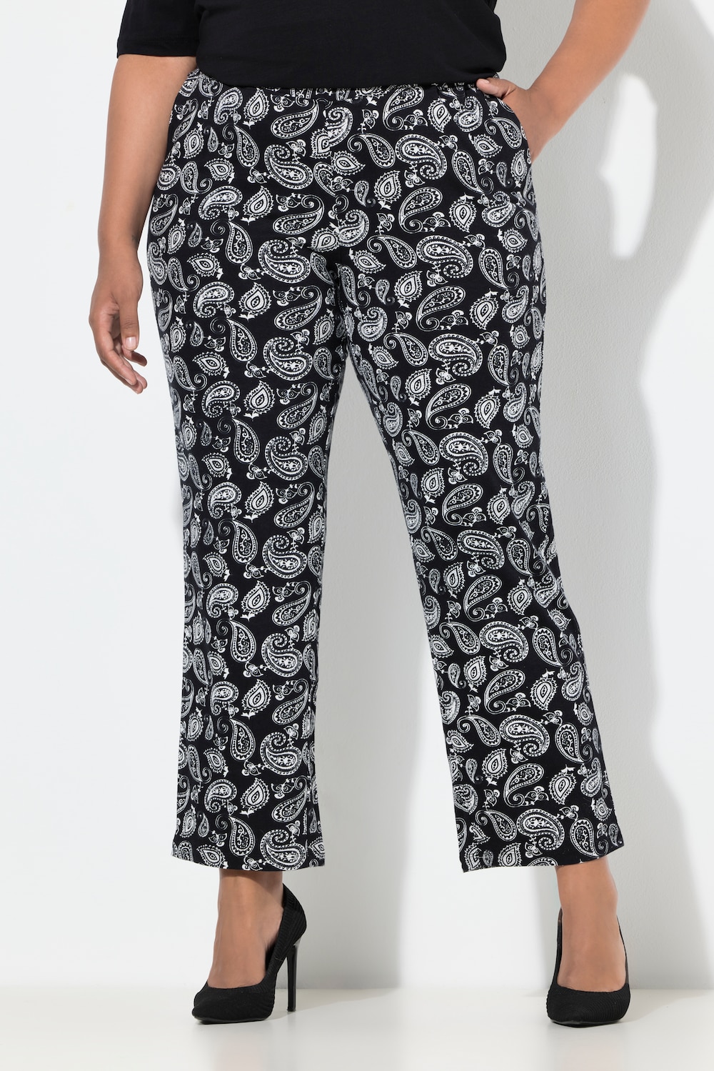 Thumbnail - Große Größen Jerseyhose, Damen, schwarz, Größe: 62/64, Baumwolle, Ulla Popken