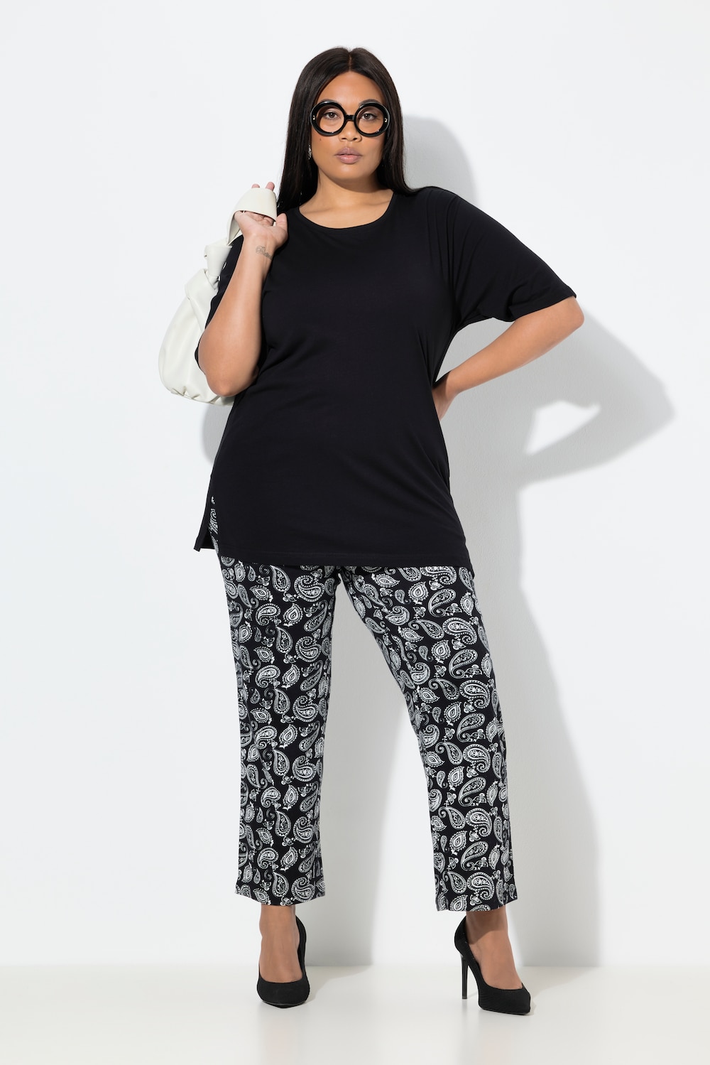 Jerseyhose, Paisley, weites Bein, Elastikbund