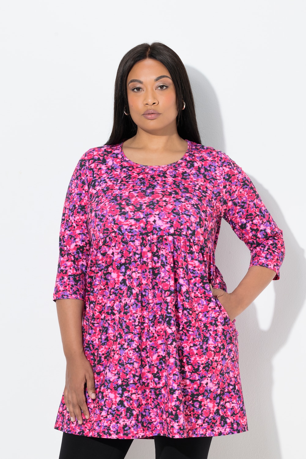 Große Größen Longshirt, Damen, schwarz, Größe: 58/60, Baumwolle, Ulla Popken