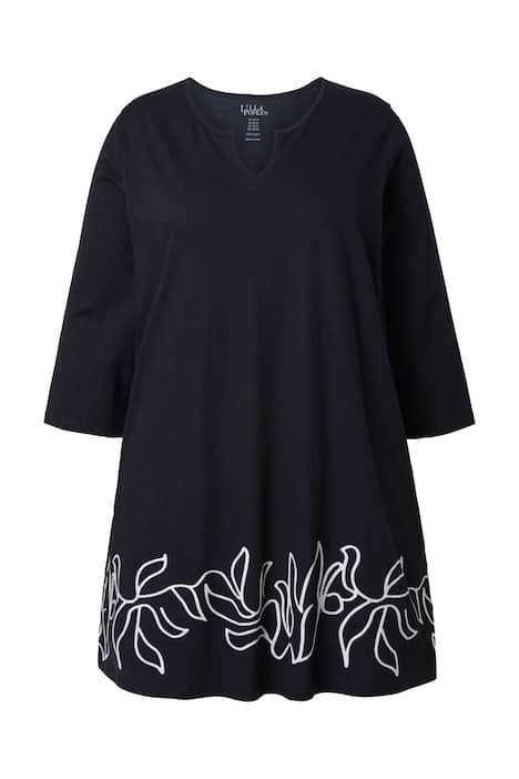 Dlouhé tričko, potisk s motivem, áčkový střih, tunikový výstřih, 3/4 rukáv