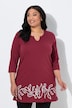 Longshirt, Motivdruck, A-Linie, Tunika-Ausschnitt, 3/4-Arm