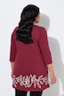Longshirt, Motivdruck, A-Linie, Tunika-Ausschnitt, 3/4-Arm