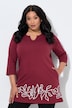 Longshirt, Motivdruck, A-Linie, Tunika-Ausschnitt, 3/4-Arm
