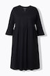 Jerseykleid, A-Linie- V-Ausschnitt, 3/4-Volantarm