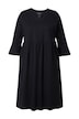 Žerzejové šaty, áčkový střih, V výstřih, 3/4 rukávy s volánem