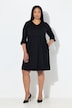 Jerseykleid, A-Linie- V-Ausschnitt, 3/4-Volantarm