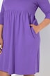 Jerseykleid, A-Linie- V-Ausschnitt, 3/4-Volantarm