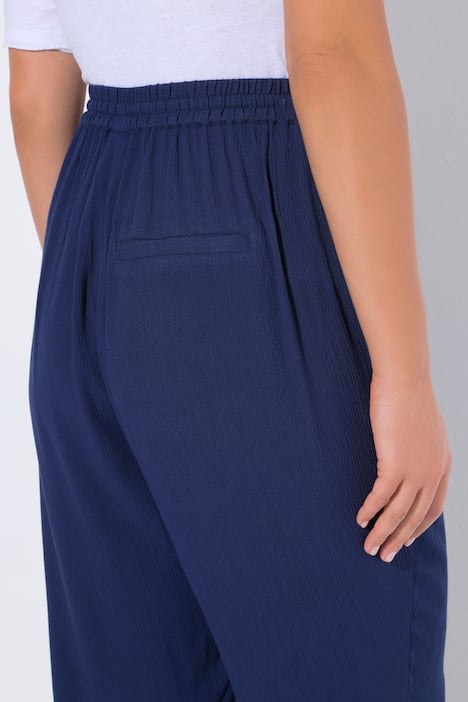 Pantaloni modello Rose in crêpe con taglio della gamba ampio e cintura elastica