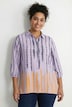 Bluse, Batikmuster, Hemdkragen, 3/4-Arm, Leinenmix