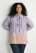 Bluse, Batikmuster, Hemdkragen, 3/4-Arm, Leinenmix