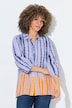 Bluse, Batikmuster, Hemdkragen, 3/4-Arm, Leinenmix