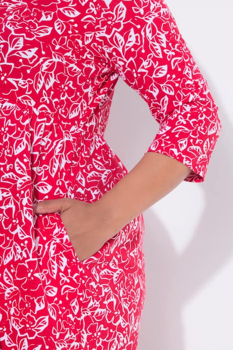 Longshirt, A-Linie, Carré-Ausschnitt, 3/4-arm