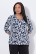 Longshirt, Blüten, A-Linie, V-Ausschnitt, 3/4-Arm
