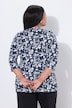 Longshirt, Blüten, A-Linie, V-Ausschnitt, 3/4-Arm