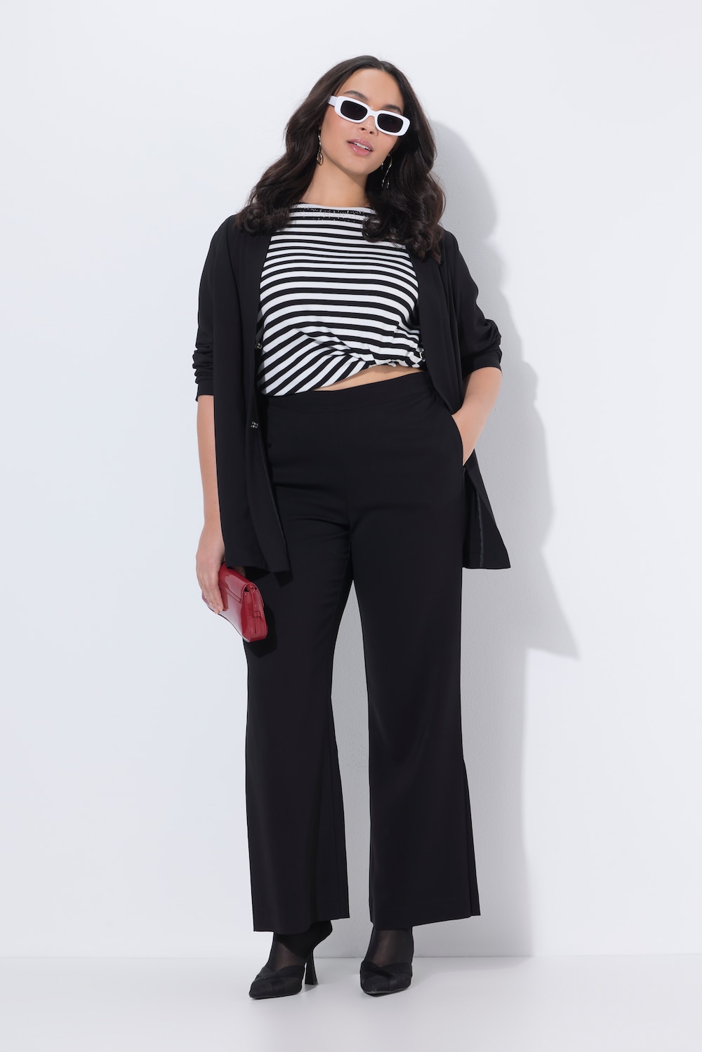 Hose, Seitenschlitze, weites Bein, Komfortbund