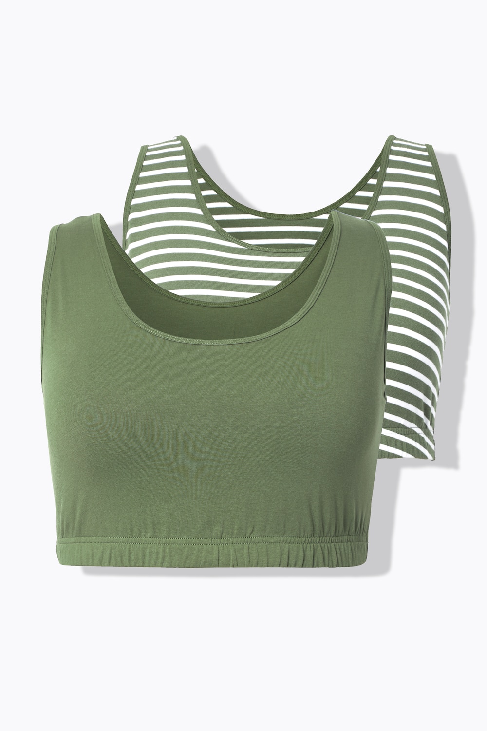 Bustiers, 2er-Pack, Biobaumwolle, Ringel/einfarbig