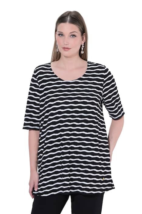 Tričko, strukturované, klasický střih, kulatý výstřih, krátký rukáv