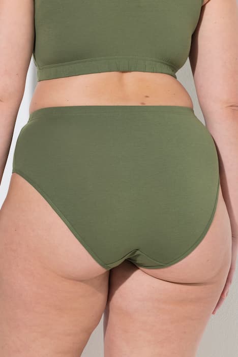 Midi-slips, 2-pack, biologisch katoen, strepen/effen