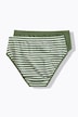 Midi-slips, 2-pack, biologisch katoen, strepen/effen