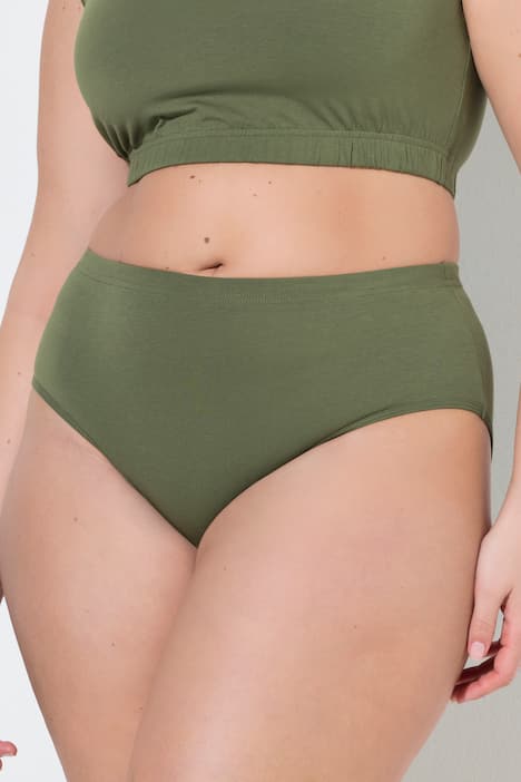 Midi-slips, 2-pack, biologisch katoen, strepen/effen